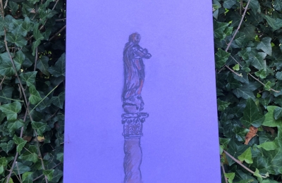 Plenérová práce a studie barokní plastiky, práce klientky 2025